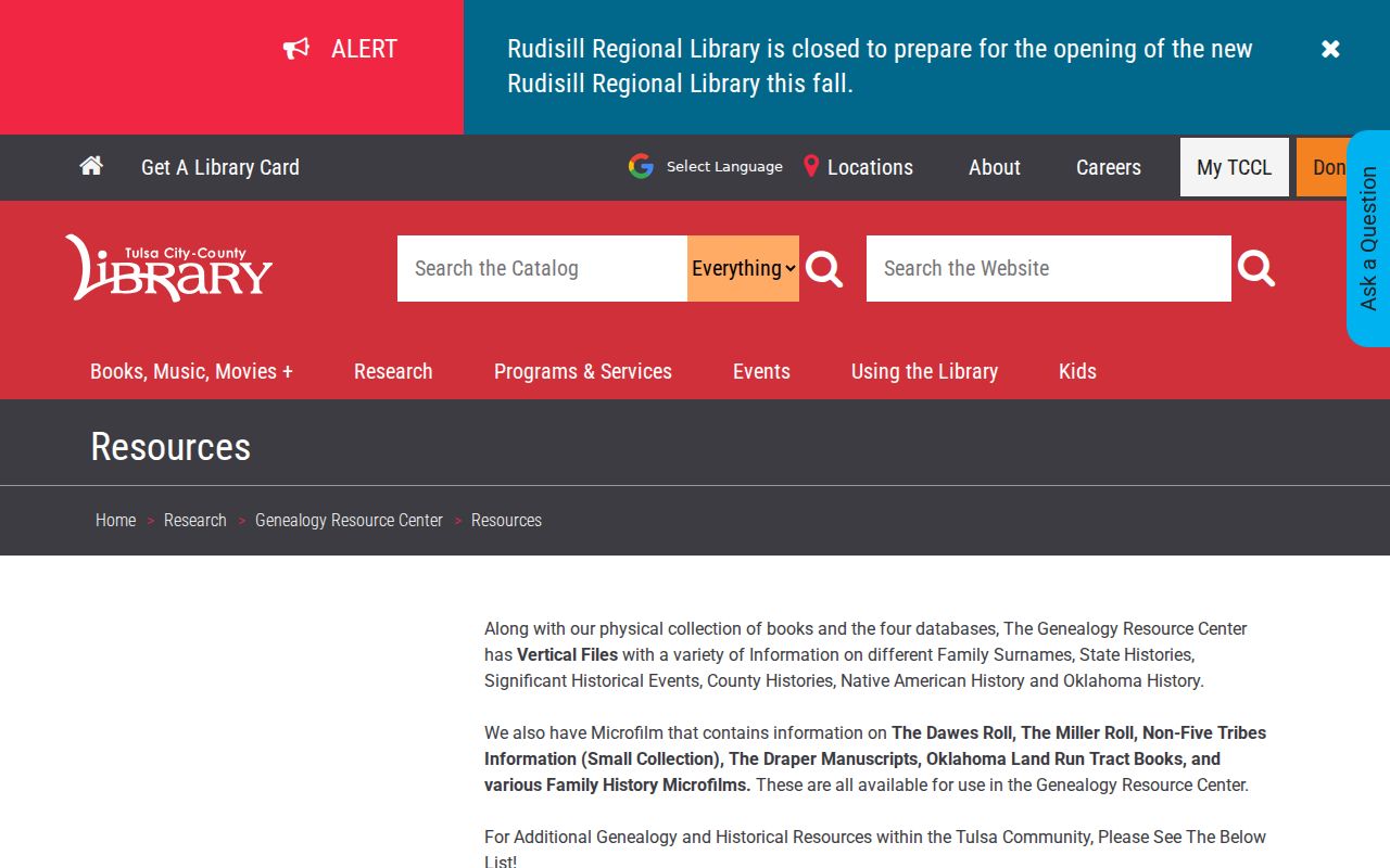 Tulsa County city directory resources at the Genealogy Center