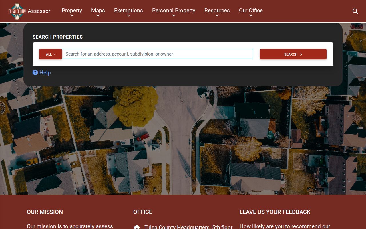 Tulsa County residents directory Assessor property-search field