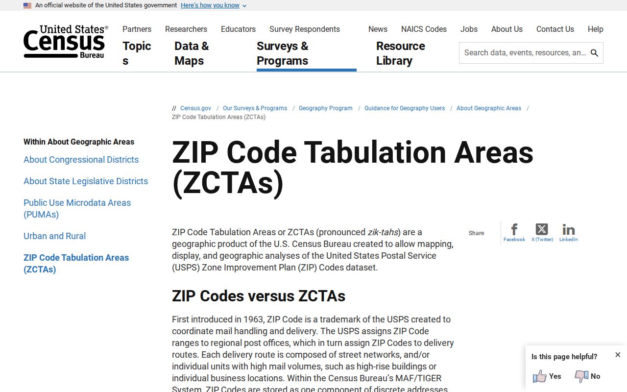 Tulsa County ZIP code Census Tabulation Area explanation