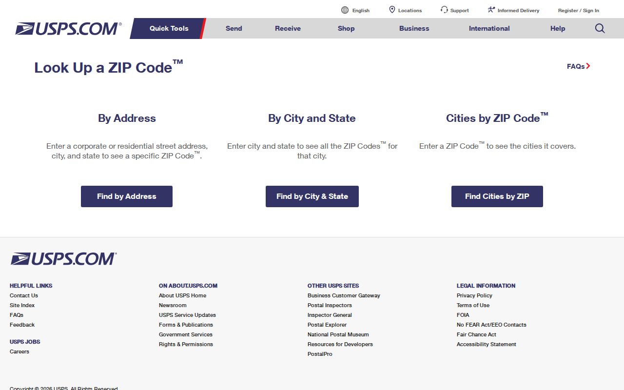 Tulsa County ZIP code USPS Lookup tool